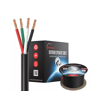 Cable de altavoz de audio para exteriores de 500 pies 12/4 AWG CL3 con clasificación de cobre libre de oxígeno - Imagen 1 de 2