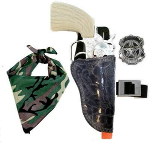 Texas Ranger Western Holster Set+ Die-Cast Cap Gun + Bandana-ILLEGAL in NY,CA,NJ - Picture 1 of 5