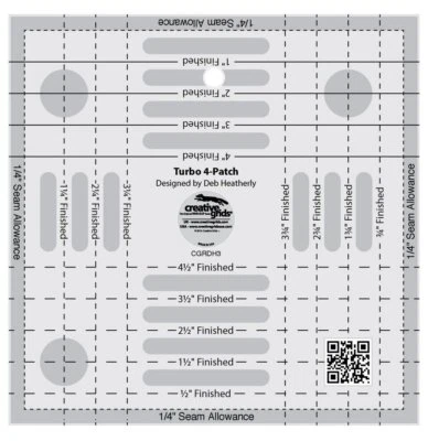 Creative Grids (CGRDH3) Creative Grids USA Creative Grids Turbo 4-Patch Template - Image 1 of 2