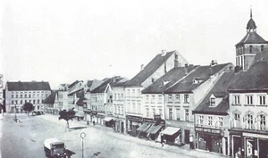 Bartenstein/ Bartoszyce- Markt mit Stadtkirche (Ostpreußen) 1934 - Bild 1 von 1
