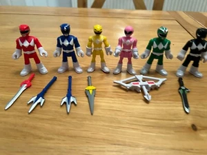 Power Rangers las 6 figuras de acción Imaginext (equipo completo) posables 3" tamaño en muy buena condición - Imagen 1 de 4