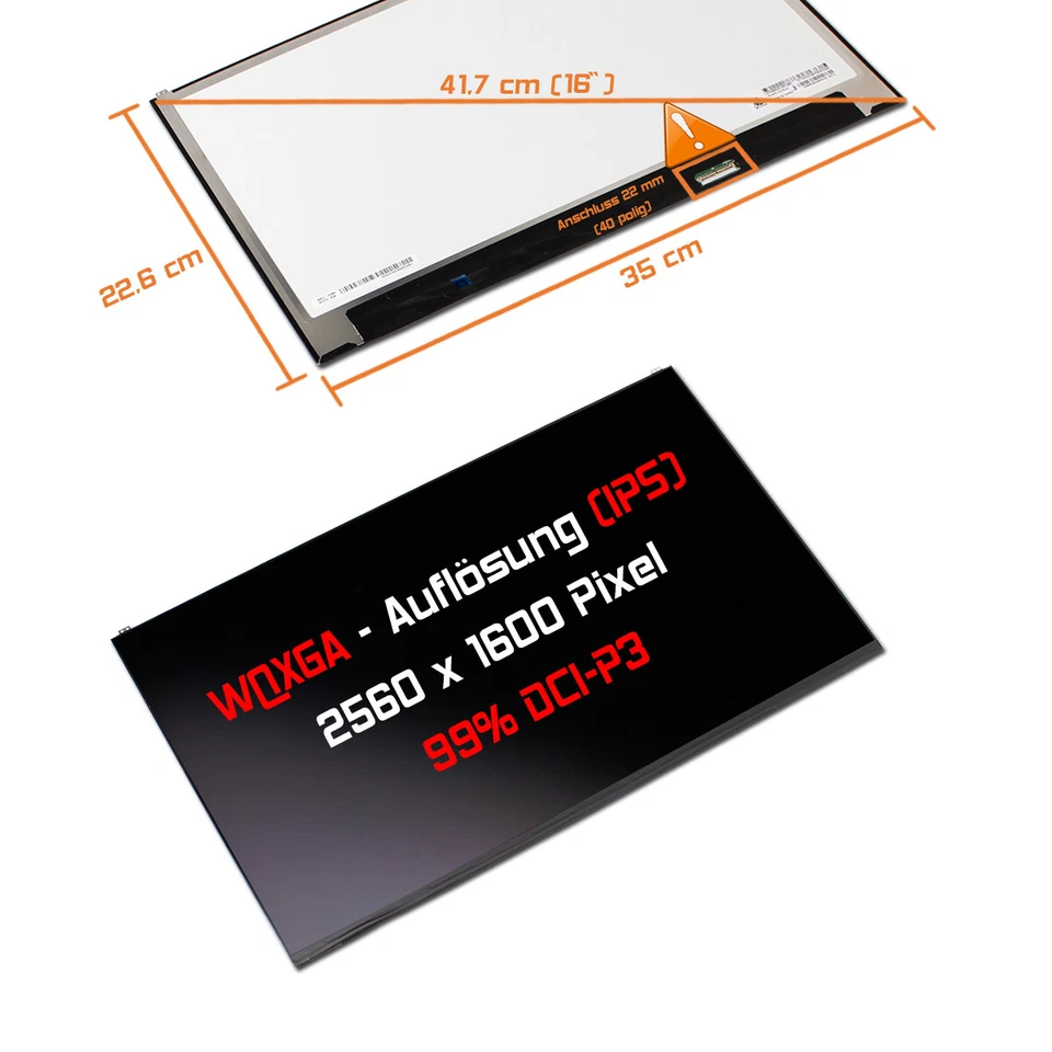 16" LED Display matt passend für LG LP160WQ1 (SP)(B2) 2560x1600 WQxGA  - Bild 1 von 1