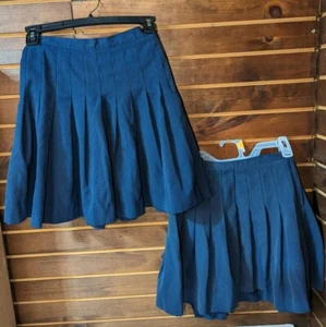 2 Girl's School Uniform Navy Blue Skirts  - Picture 1 of 3
