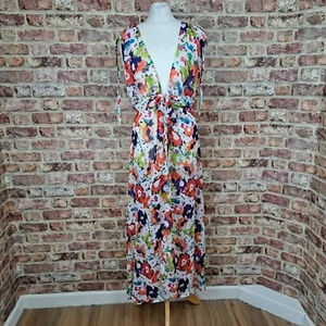 Gideon Oberson Beach Cover Up Womens Medium White Multicolour Full Length - New - Picture 1 of 13