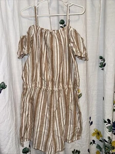 Oshkosh B’gosh Girls Size 10 Striped Off Shoulder Romper - Picture 1 of 6
