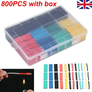 800Pc Heat Shrink Tubing Tube Sleeve Kit Car Electrical Assorted Cable Wire Wrap - Picture 1 of 18