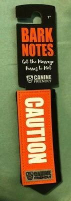 Collar o correa de sentimiento de perro canino NOTAS DE LADRIDO "Obtener el mensaje" PRECAUCIÓN Foto 1 de 4