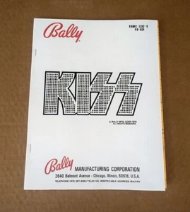 Bally 1978 Kiss flipper manuale con schemi pieghevoli ristampa quartier generale - Foto 1 di 3