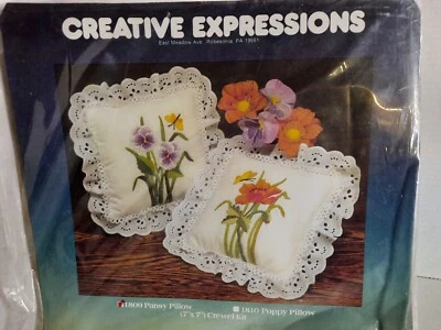 Kit de almohada Creative Expression Crewel 7"x 7". Vintage 1981. NOS. Foto 1 de 4