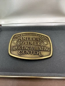 Vintage NRA Whittington Center Amerikas Premier Schießen Jagd Gürtelschnalle - Bild 1 von 3