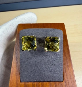 Große Peridot Ohrstecker in 14 Karat Gelbgold - 8 mm Peridot 4,20 Karat - Bild 1 von 23