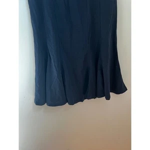 OGL Wrinkle Resistant Pull on Linen blend Midi Skirt Navy Size M NWT - Picture 1 of 8