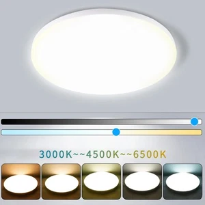 2025 LED Plafones 36W Plano Redondo Blanco Lámpara de Techo Blanco Cálido 6500K DE - Imagen 1 de 11