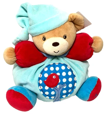 Vintage Kaloo Medium Chubby Bear Tree Bird Stuffed Animal Rattle Plush Baby NOS - Image 1 of 4