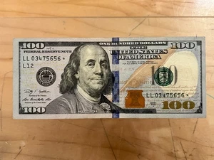 $100 DOLLAR BILL US BILL STAR NOTE, SERIES 2009, LL 03475656* - Picture 1 of 14