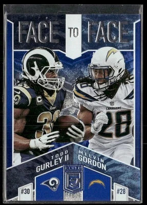 Donruss Elite 2018 cara a cara azul #F2F-7 Todd Gurley/Melvin Gordon/10 Foto 1 de 2