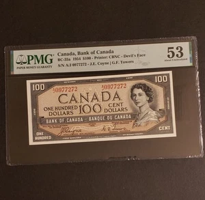 1954 Bank of Canada $100 DEVIL FACE Banknote. PMG Graded. Coyne & Towers Signed. - Picture 1 of 2