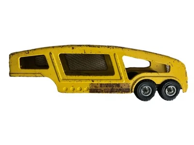 Vintage Structo Car Transporter Semi Yellow Pressed Steel Trailer 16”L x 4.5”W - Image 1 of 4