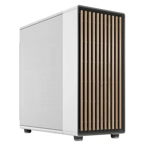 Fractal Design North ATX Mid-Tower PC Case - White W/ Oak Front & Mesh Side - Photo 1/6