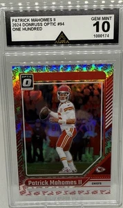 2024 Donruss Optic Patrick Mahomes 💯 One Hundred Emoji SSP Case Hit #94 Gem 10 - Picture 1 of 19