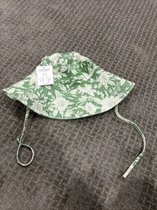 NEW AMERICAN EAGLE AE ROAD TRIPPER BUCKET HAT CAP WIDE BRIM FLORAL GREEN WHITE - Picture 1 of 2
