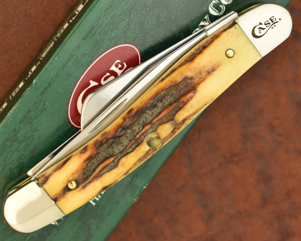 CUCHILLO CASE XX USA 3 PUNTOS 2017 HERMOSO CIERVO TOSTADO 5318 SS 29322 Foto 1 de 4