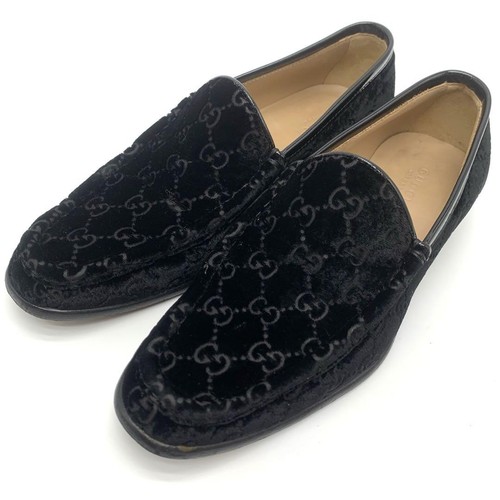 Scarpe eleganti mocassini Gucci modello GG in pelle scamosciata EU:36 5 nero 0085399K originali