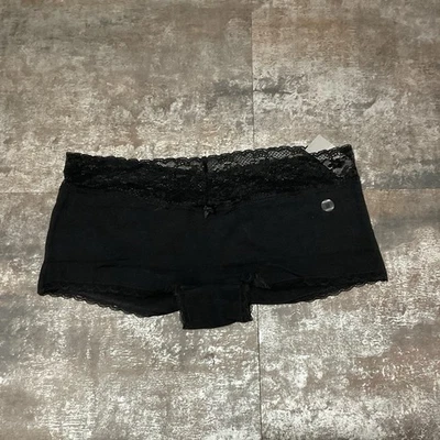 NWT Black Aerie Boyshort Undies, Lace Trim, 95% Cotton, Comfy, Stretchy, Sz M - Image 1 of 4