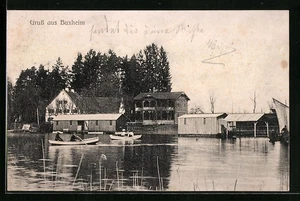 Buxheim, Ruderpartie mit Gebäuden am Ufer, Ansichtskarte 1907 - Picture 1 of 2