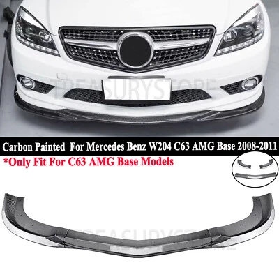 Kit de alerón labial parachoques delantero aspecto carbono para Mercedes Benz W204 C63 AMG 08-2011 Foto 1 de 2