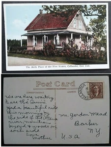 1939 Canada Postcard-Place of the Five Sisters ties 2c stamp Callander cds - Picture 1 of 3