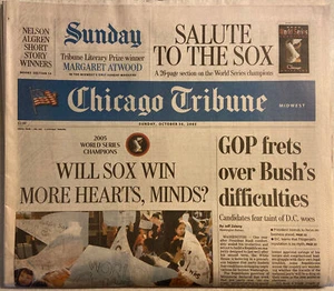 Chicago Tribune Newspaper "2005 World Series Champions"  October 30, 2005 - Picture 1 of 2