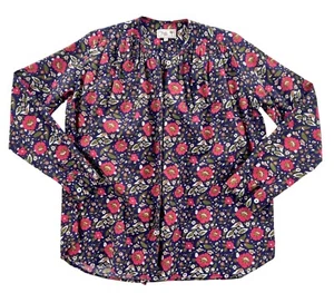 Mille Resort & Travel Purple Floral Print Pintuck Blouse XS - Picture 1 of 6