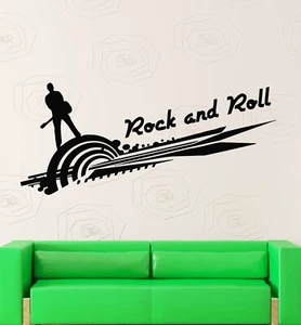 Wall Sticker Rock and Roll Music Fan Guitar Mural Art Vinyl Decal (ig1279) - Picture 1 of 3