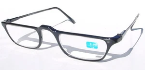 NWT Vintage 90's Carbon Fiber Rectangle Half Frame Reading Glasses +2.50 (Black) - Picture 1 of 3
