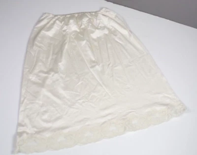 Vintage Infidelle Half Slip Skirt Off White Lace Detailing Trim Lingerie Large - Image 1 of 4