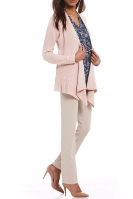 Cárdigan Ivanka Trump Cortina Abierta-Frente Polvoriento Rosa Talla S $149 Foto 1 de 4