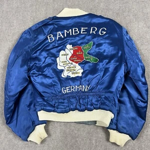 Vintage 50s Bamberg Germany Military Souvenir Jacket Size 36 Army Sukajan Satin - Bild 1 von 9