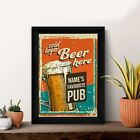 Personalised Beer - Cold Lager - A4 Metal Sign Print- Frame Options Available