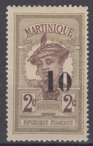 MARTINIQUE : VARIETE PETIT 0 N° 84c NEUF * GOMME COLONIALE AVEC TRACE CHARNIERE - Picture 1 of 2