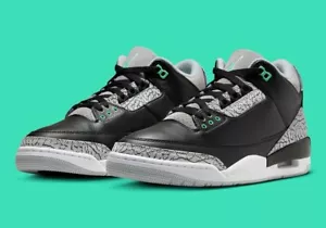 Nike Air Jordan 3 Retro Green Glow Wolf Grey Mens Size US 13 Sneakers New✅ - Picture 1 of 9