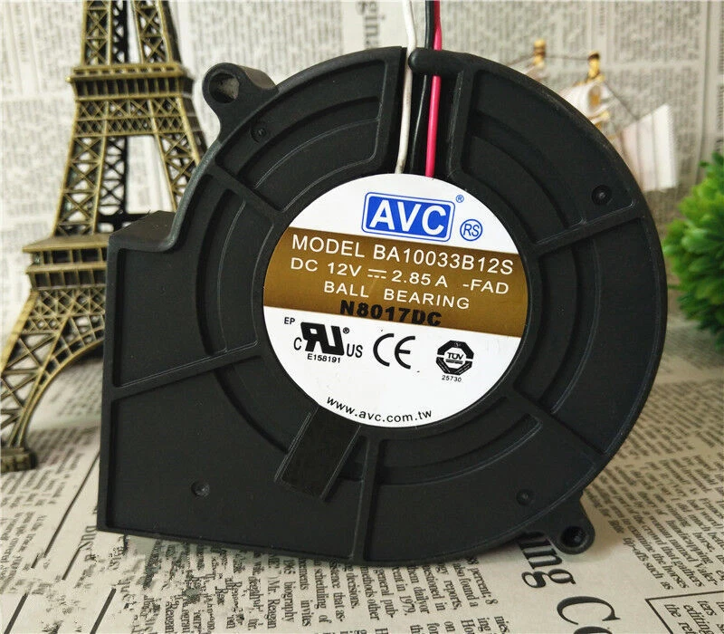 AVC BA10033B12S 9733 12V 2.85A Double Ball Fan Centrifugal Turbine Blower - Image 1 of 1