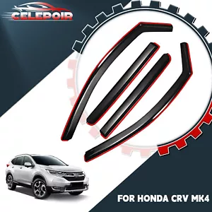 In-Channel OEM HONDA CR-V MK4 2012-2017 5 Door SUV Wind Deflectors 4pc Black UK - Picture 1 of 11