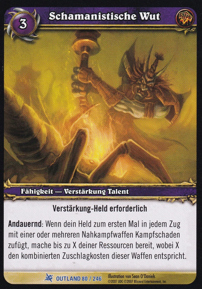 World of Warcraft TCG Outland 80 Schamanistische Wut Rare NM - Bild 1 von 1