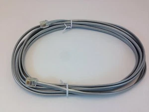 1 PIEZA - CABLE TELEFÓNICO RJ11 A RJ11 - ACABADO SATINADO PLATEADO 15 FT # ZTEL15FT - Imagen 1 de 3