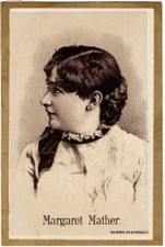 Margaret Mather Trading Card, ca 1885.