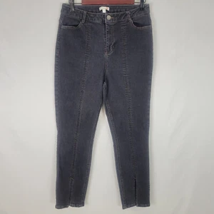 GB Jeans Junior 13 schwarz Denim hoher Bund Damen Skinny geteilter Saum anthrazit Waschung - Bild 1 von 16
