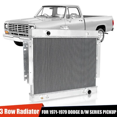 3 Row Radiator CC889 For 1971-1979 Dodge D100 D150 D200 W100 W200 V8 5.2L 5.9L Foto 1 de 4