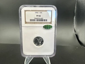1941 10C Mercury Silver Dime - NGC PF 66 CAC - Picture 1 of 4