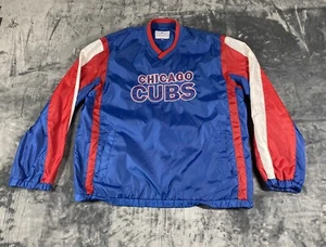 Chicago Cubs Windbreaker Jacket MLB Men's L Blue G-III Pockets Pullover - Picture 1 of 8